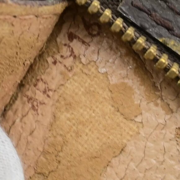 LOUIS VUITTON Logo BUCKET PM Pouch Bag Monogram Leather Brown France 60EE072 - Picture 3 of 13